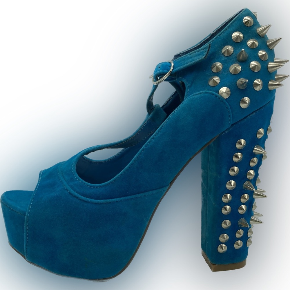 Vintage Blue Studded Heels Size 8.5 - Picture 6 of 10